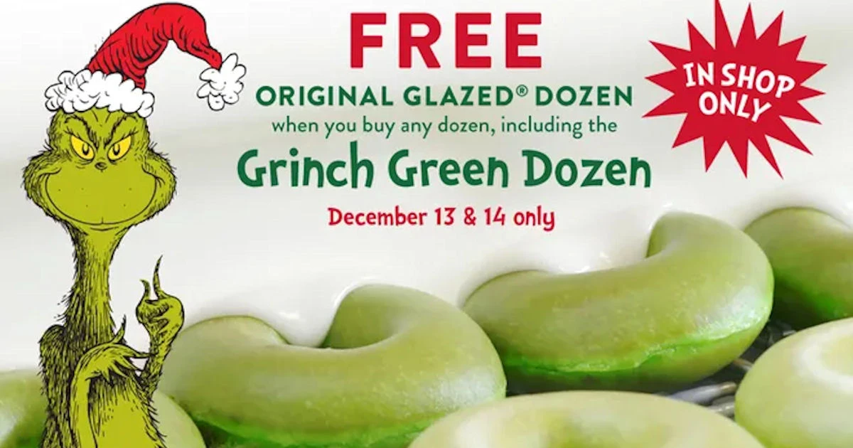 Krispy Kreme Grinch Green Donuts