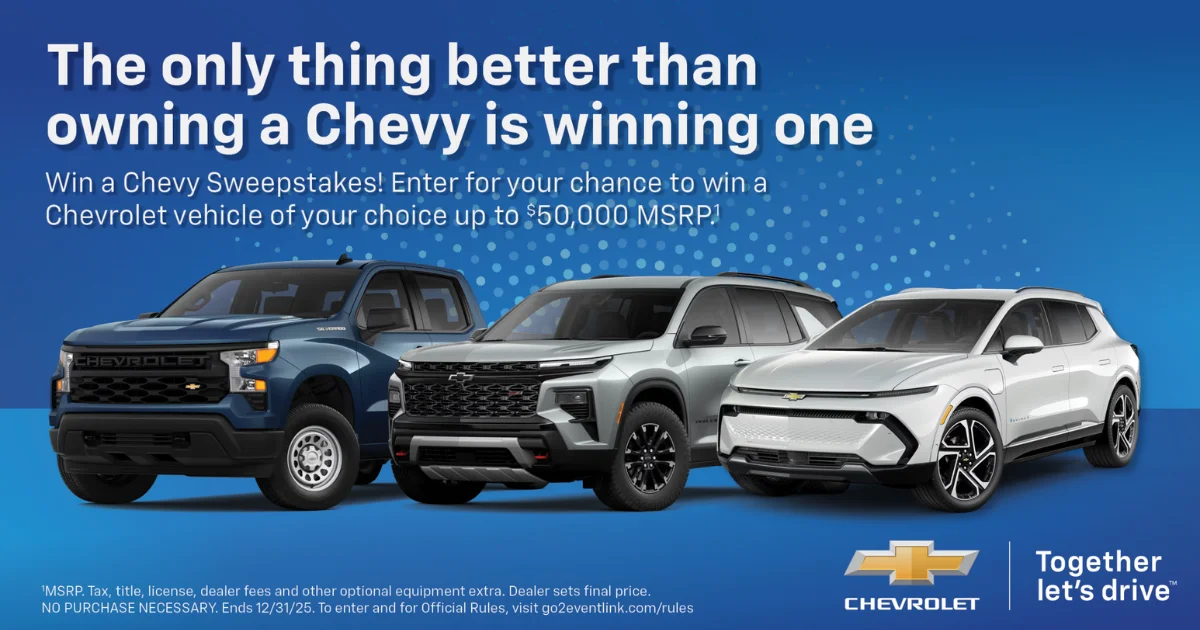 Chevy Win a Vehicle Sweepstakes