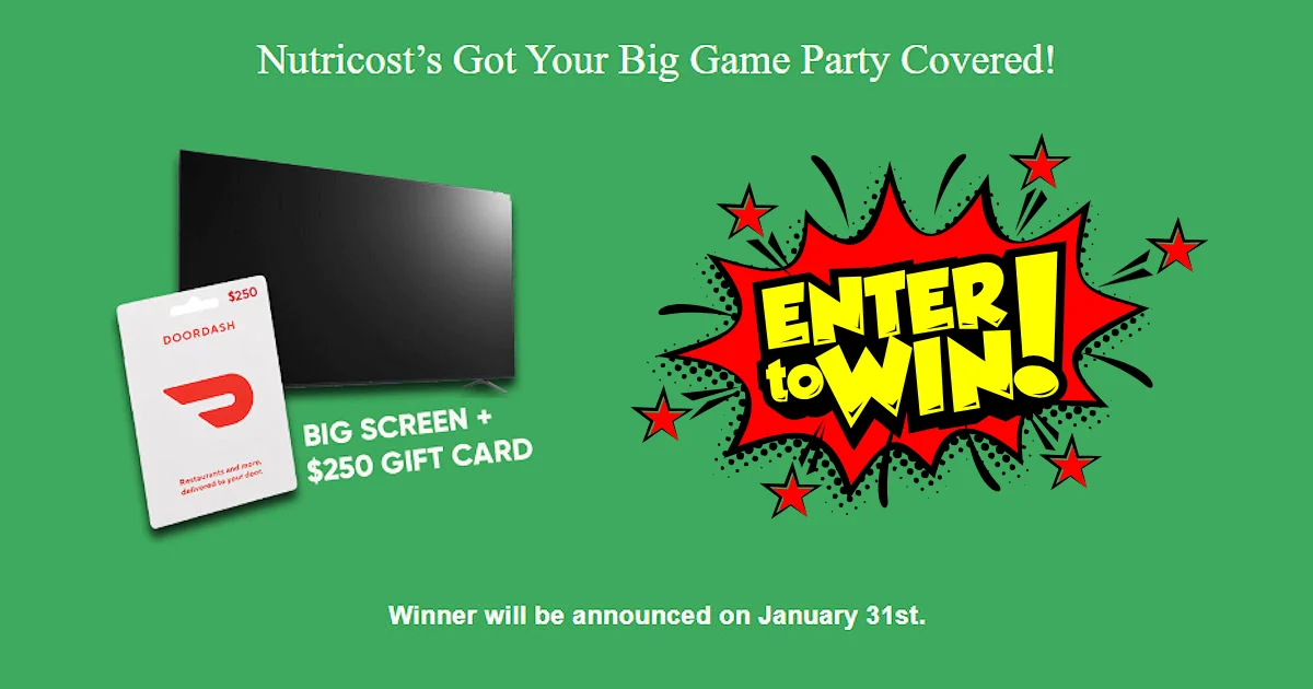 Nutricost Big Game Giveaway